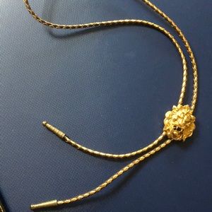 Real southern bolo tie with lion ornament